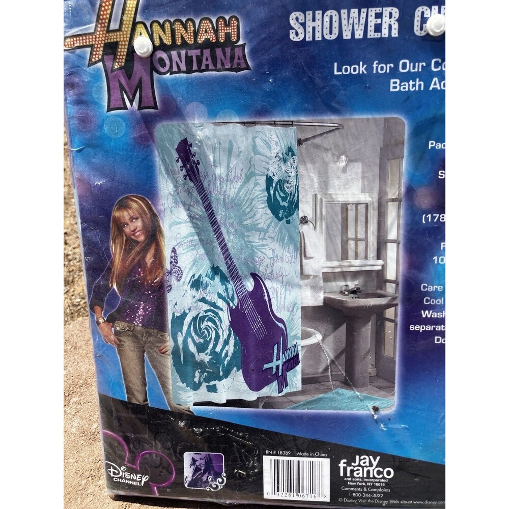 Disney Hannah Montana Aqua Shower Curtain 70”x72” New Jay Franco Miley Cyrus - Picture 4 of 6